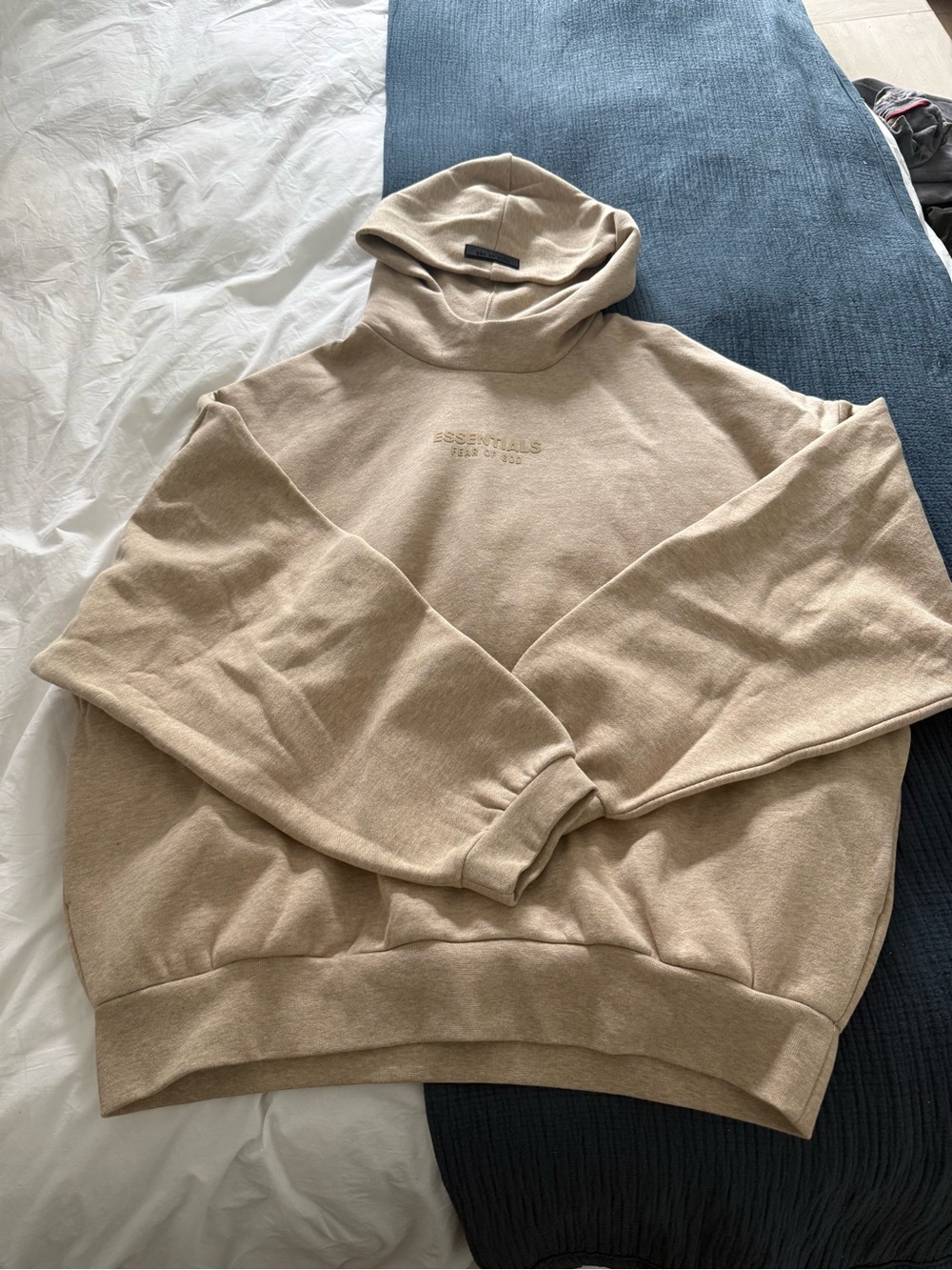 Fear of God Essentials Men’s Hoodie in Beige